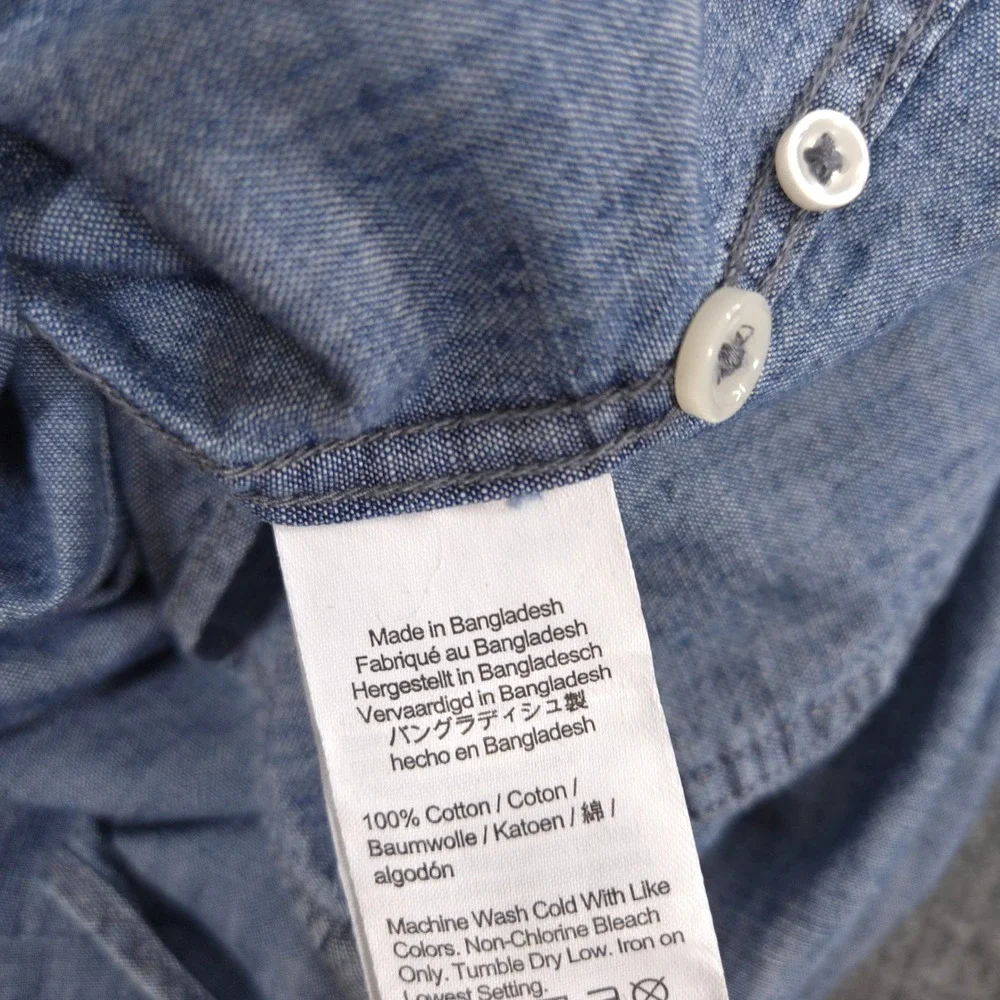 J Crew Chambray Shirt‎ Mens L Tall Blue Classic Fit Long Sleeve Button Up Preppy